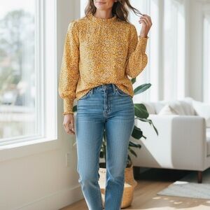 Yellow Floral Blouse